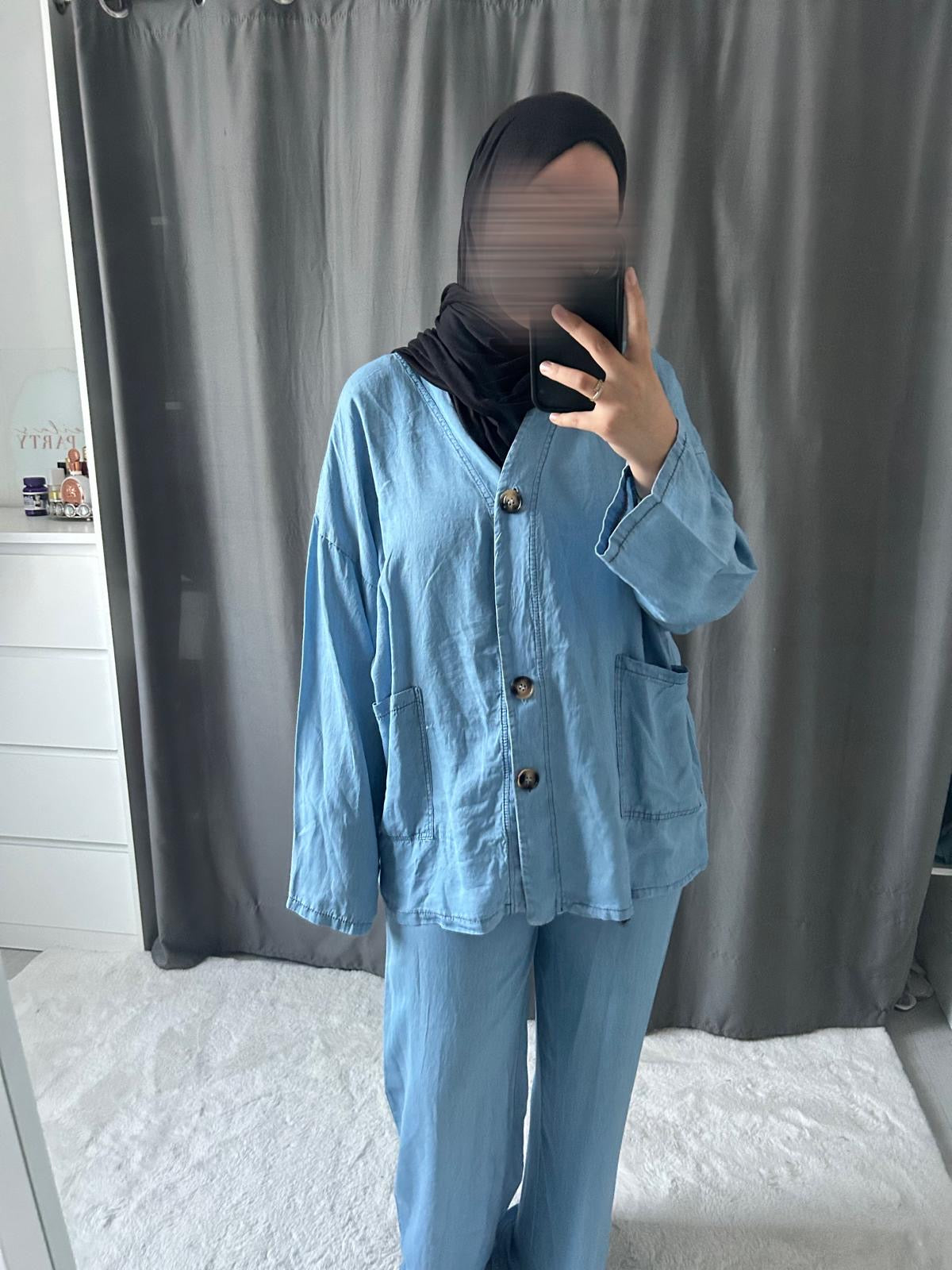 Ensemble Cardigan - bleu clair