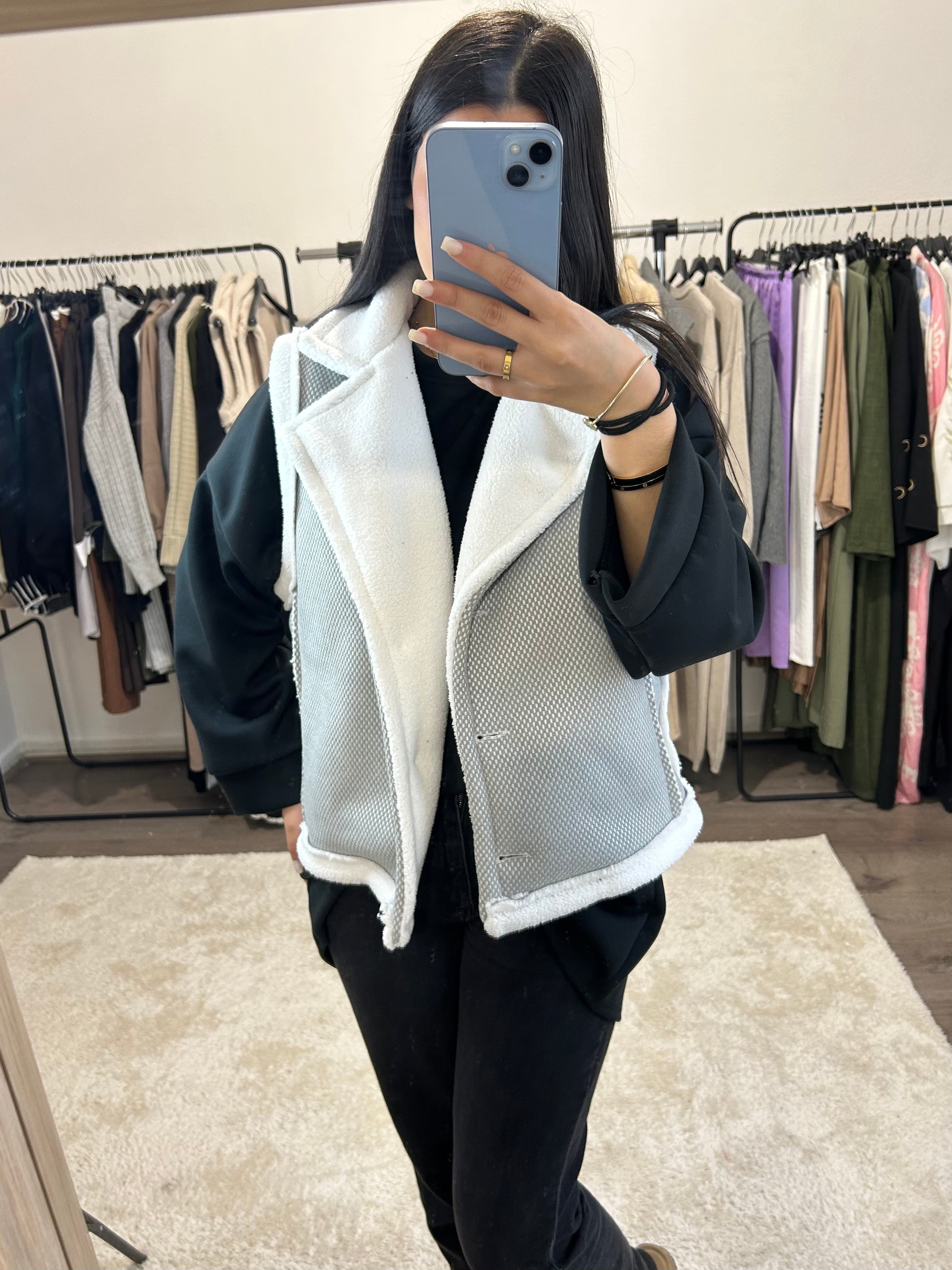 Veste Selsebil - gris/blanc