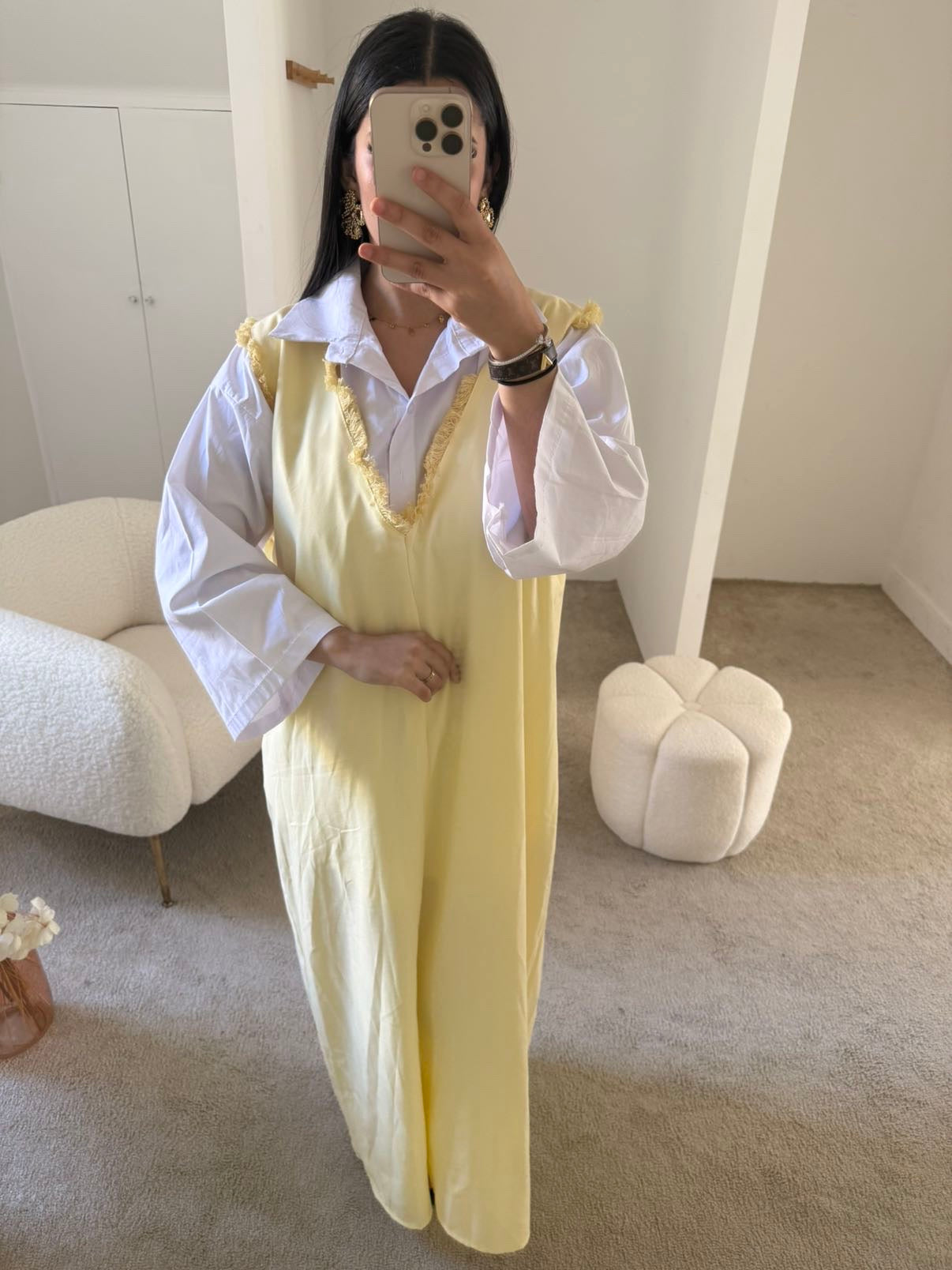 Robe chemise - jaune