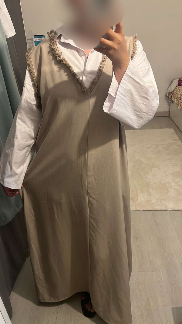Robe chemise - taupe