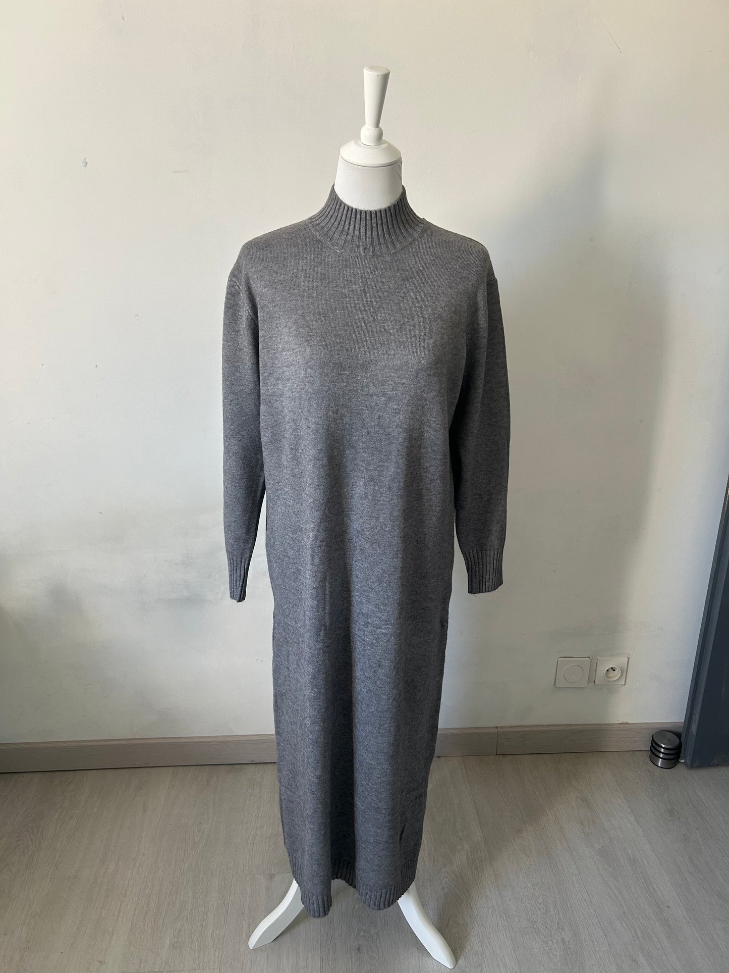 Robe Pull « Tout Doux » Grise