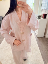 Ensemble blazer en lin - baby pink