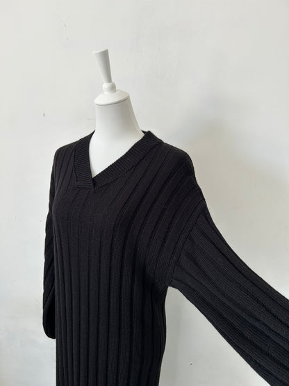 Robe Pull Col V Noir