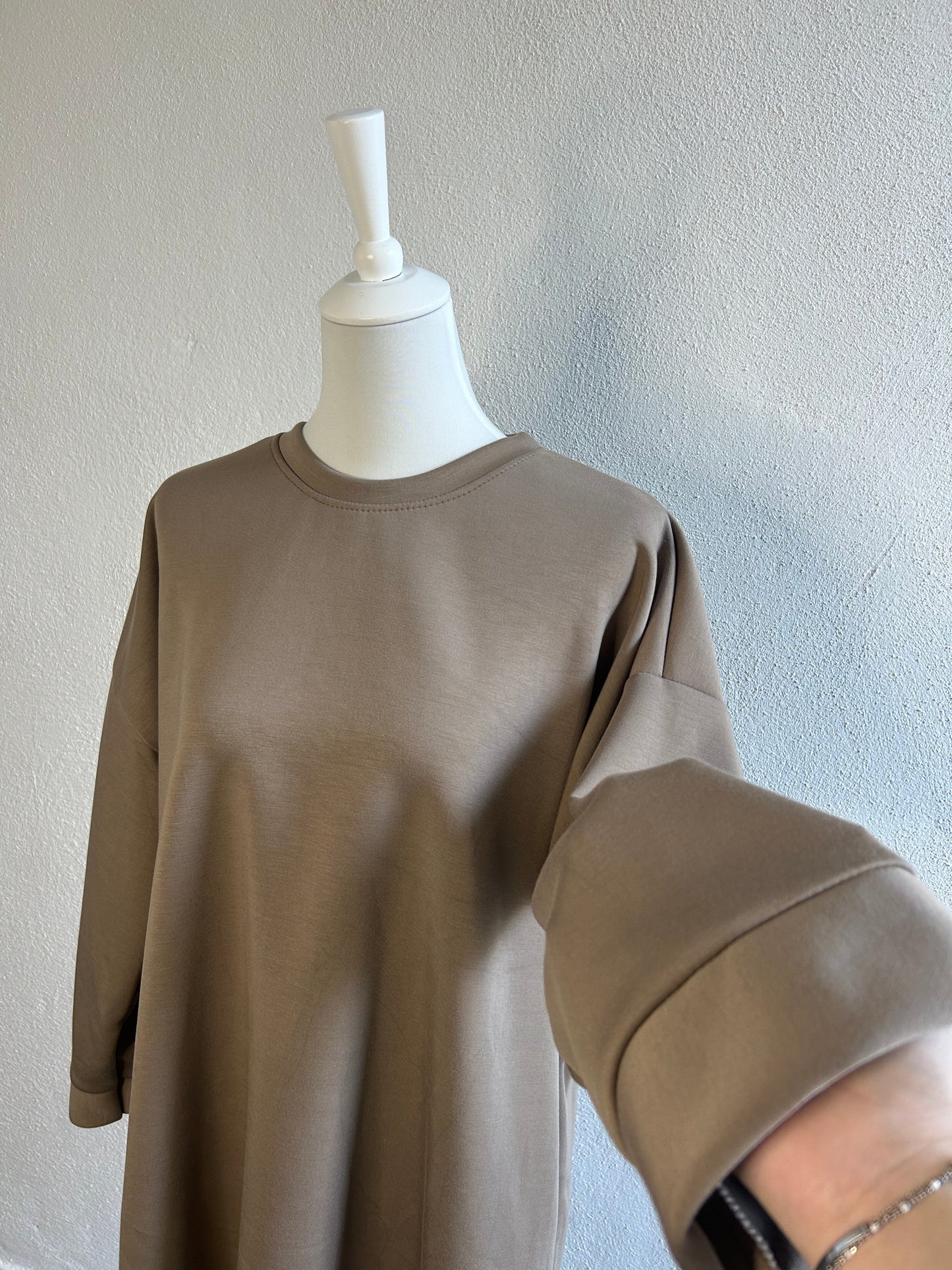 T-shirt à manches longues épais taupe