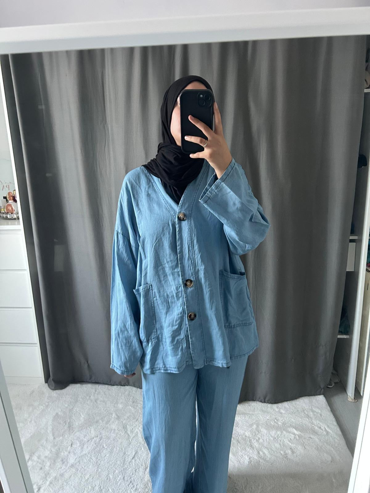 Ensemble Cardigan - bleu clair