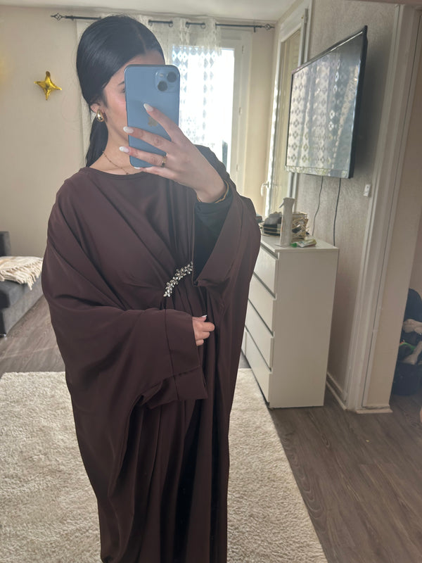 Abaya Zohra - marron chocolat
