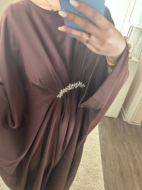 Abaya Zohra - marron chocolat