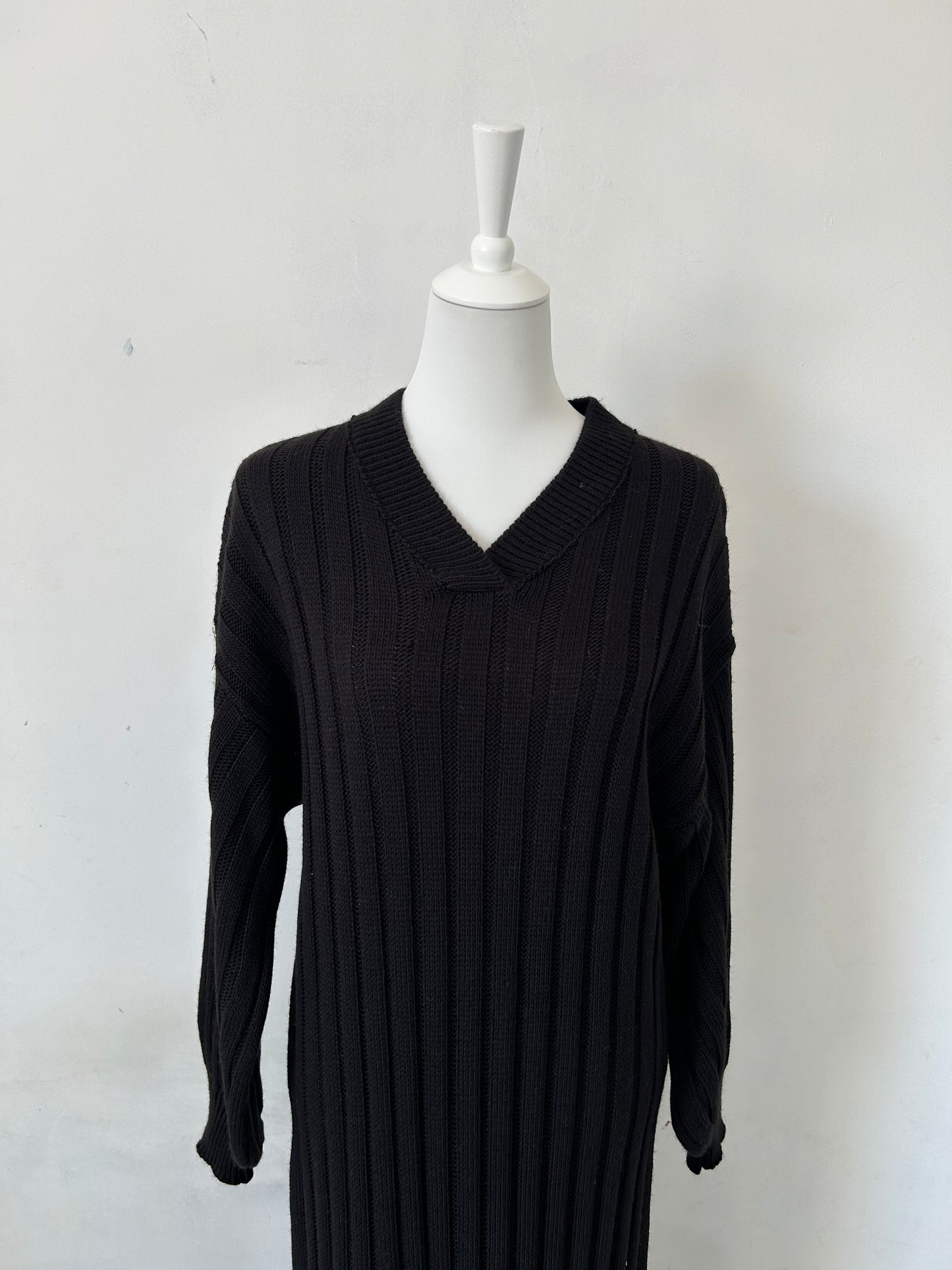 Robe Pull Col V Noir