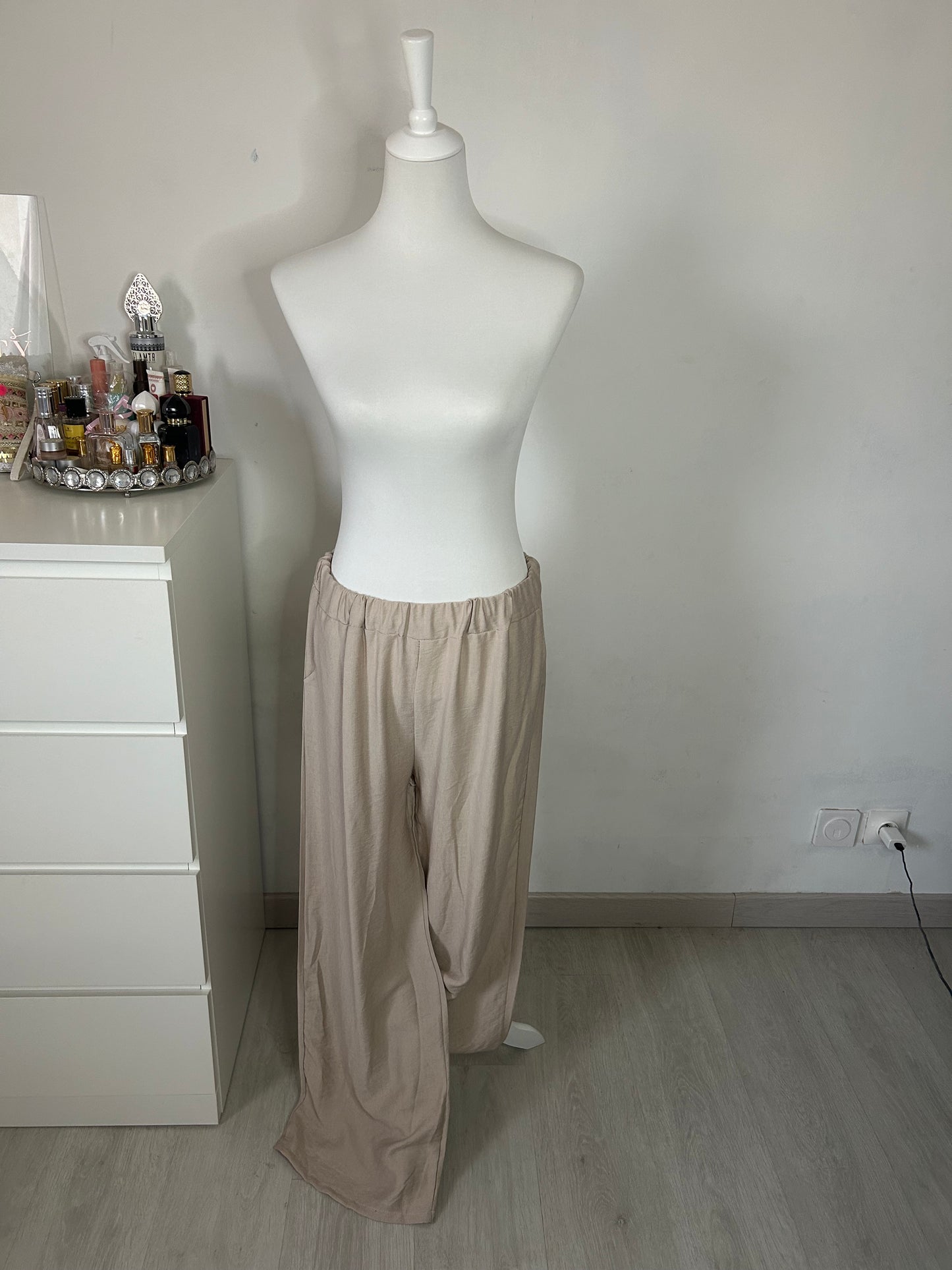 Pantalon en lin beige