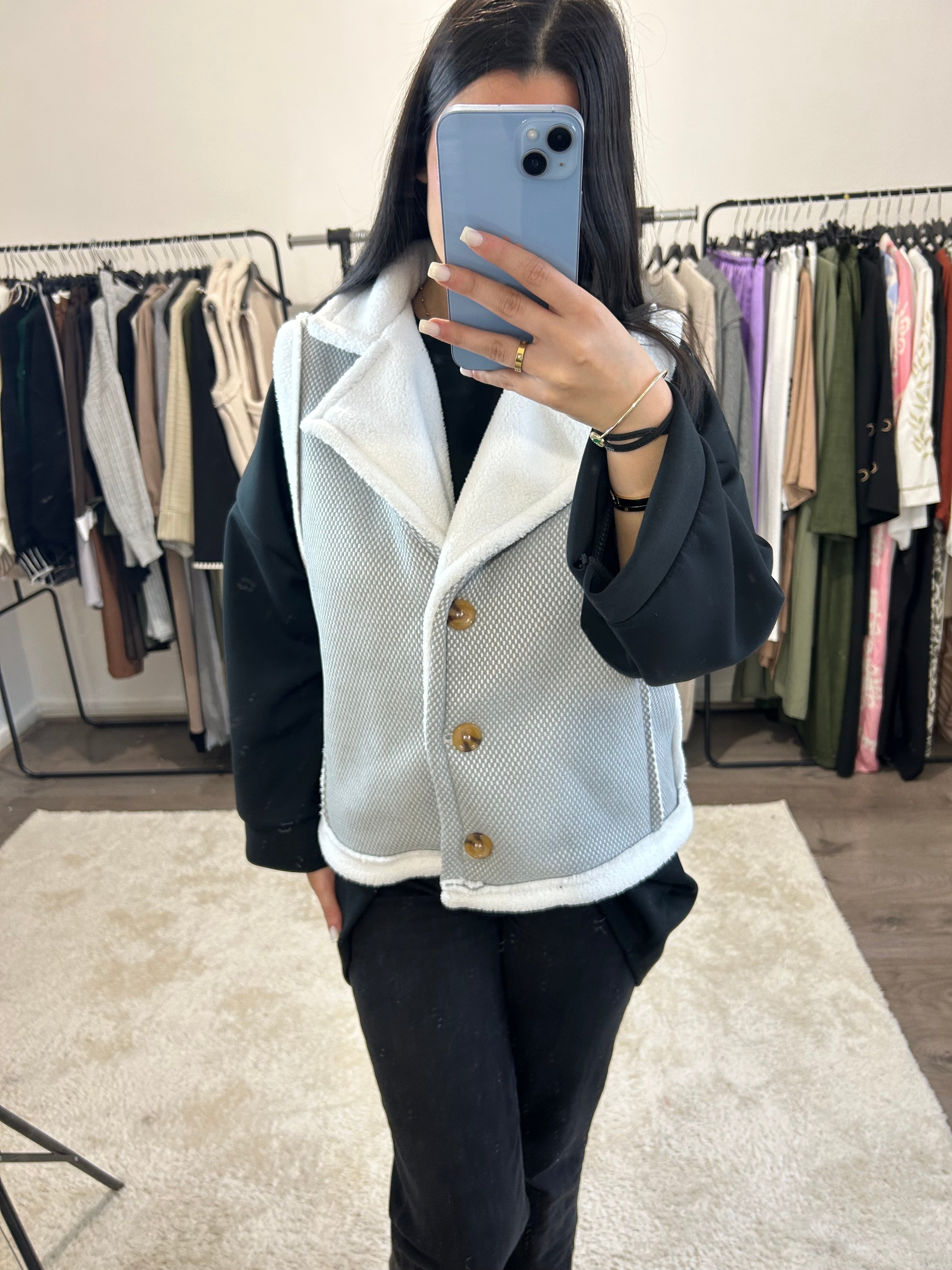 Veste Selsebil - gris/blanc
