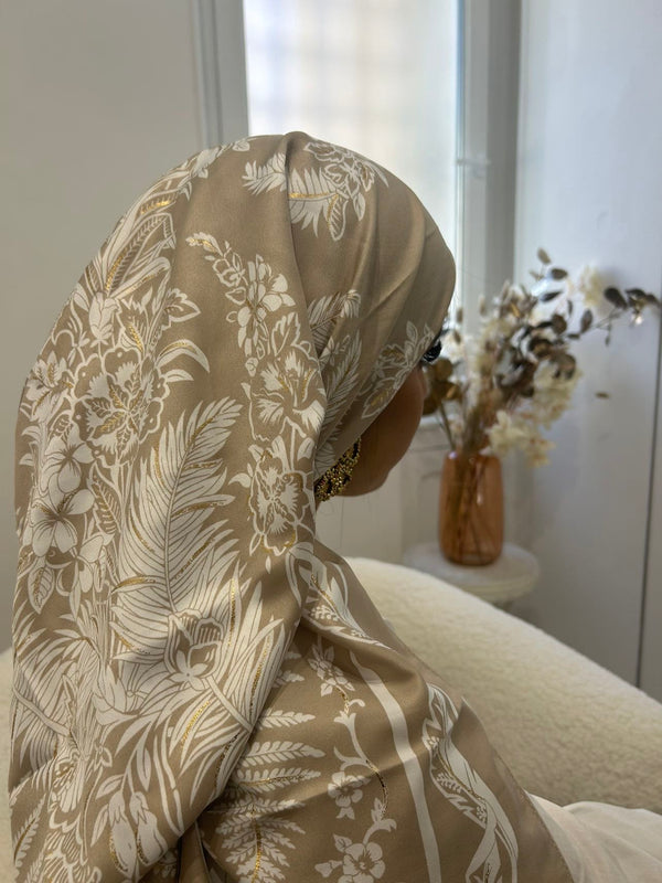 carré de soie maxi - taupe