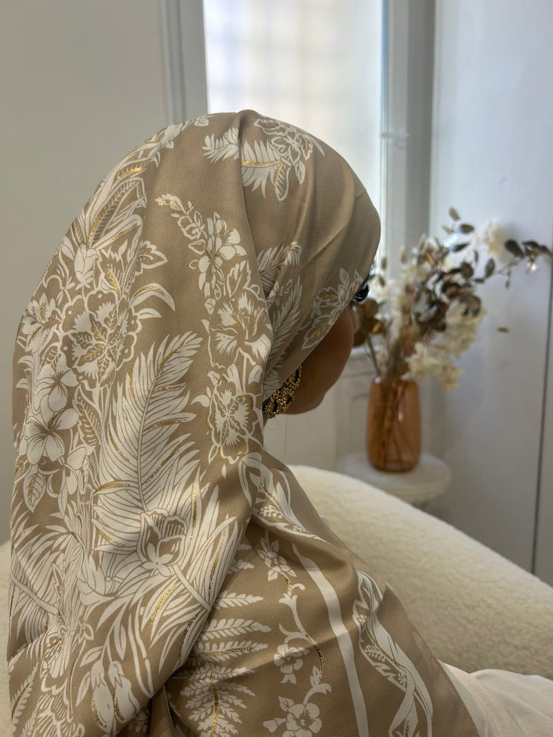 carré de soie maxi - taupe