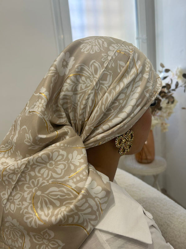 carré de soie maxi - beige