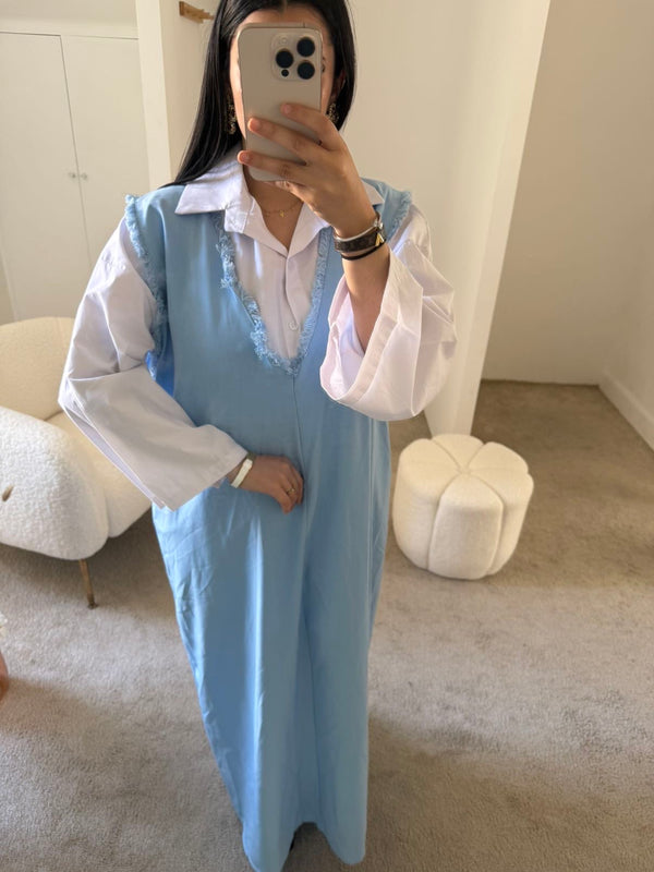 Robe chemise - bleu
