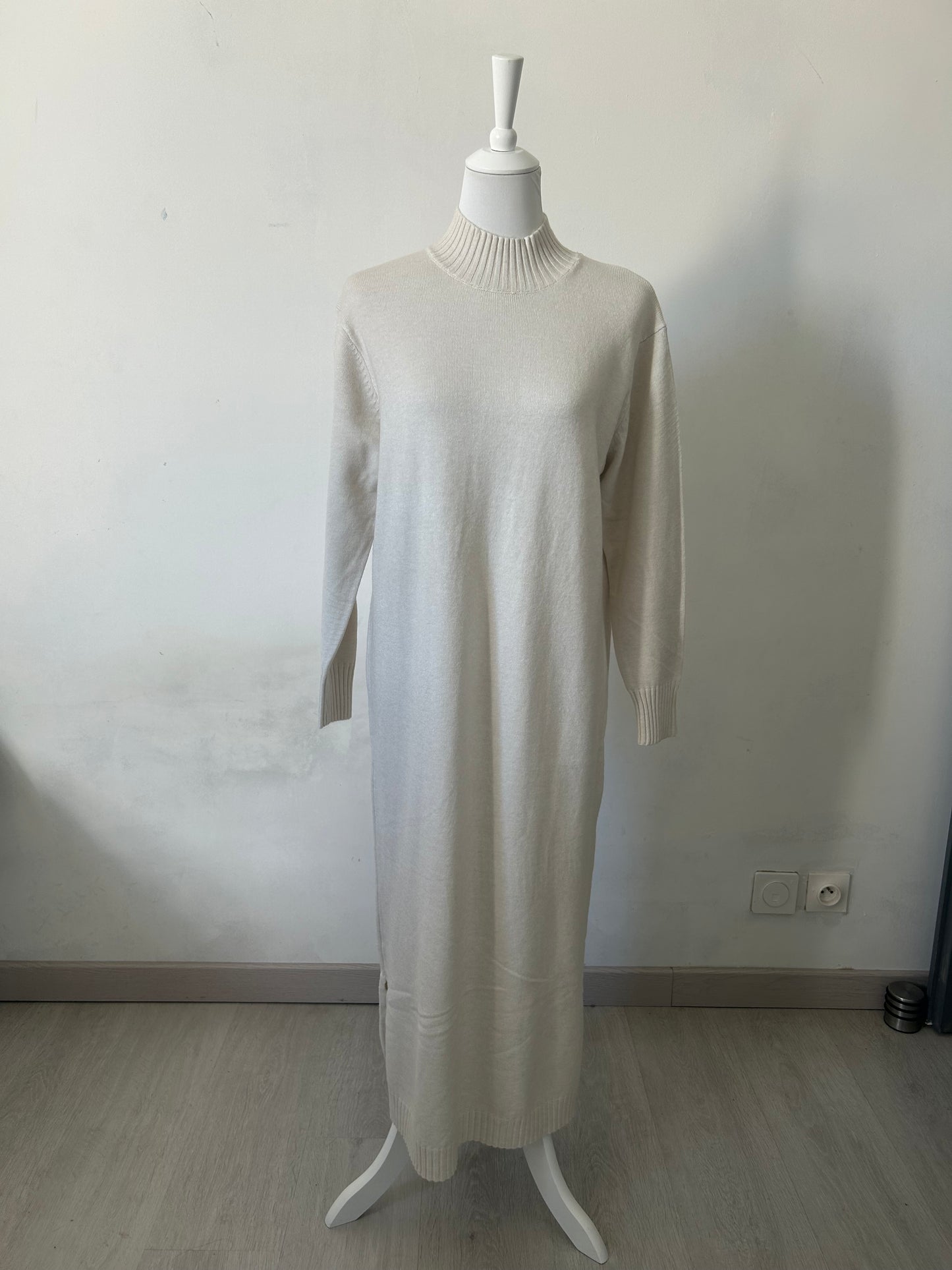 Robe pull « tout doux » crème