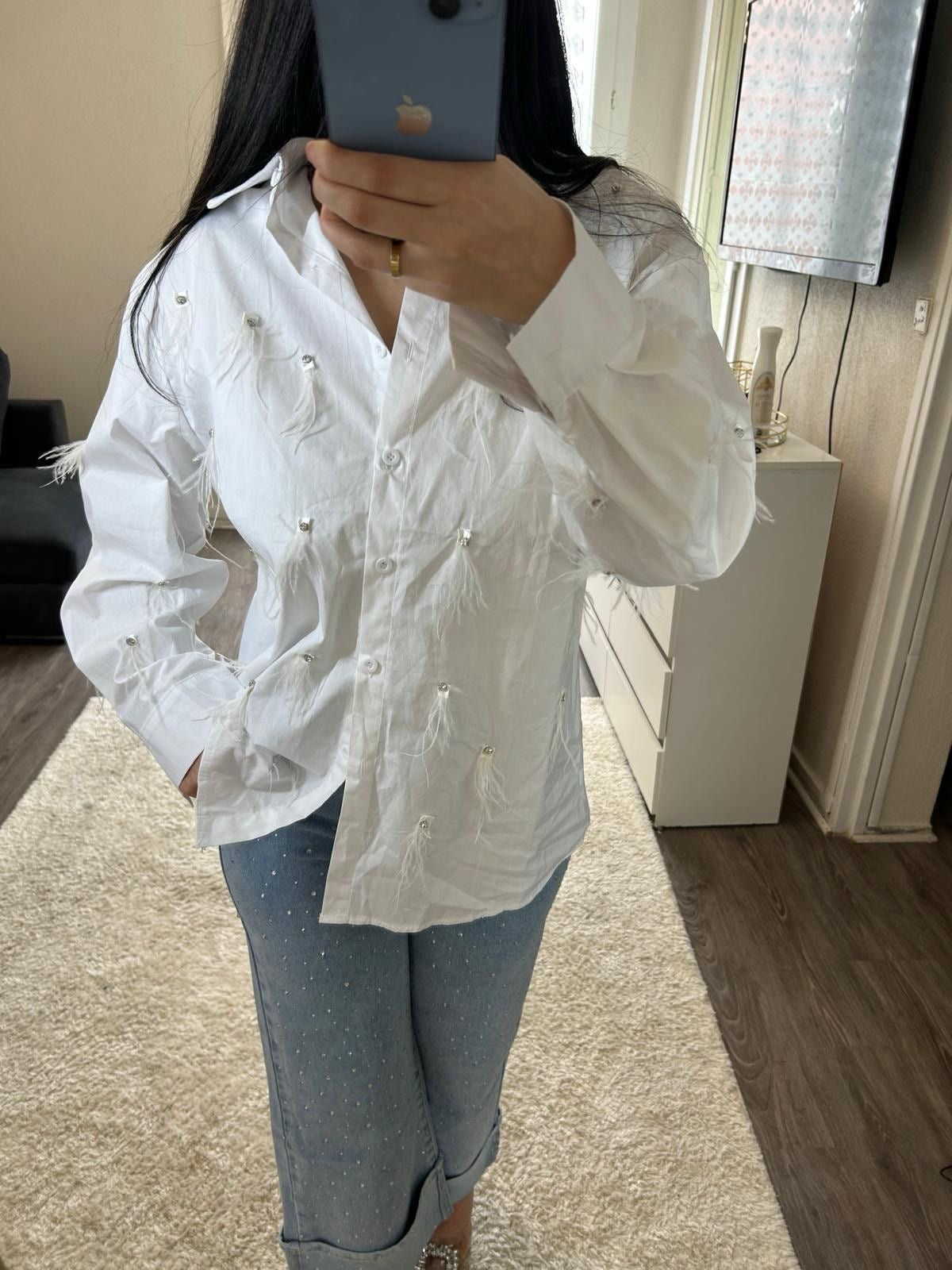 Chemise à strass - blanc