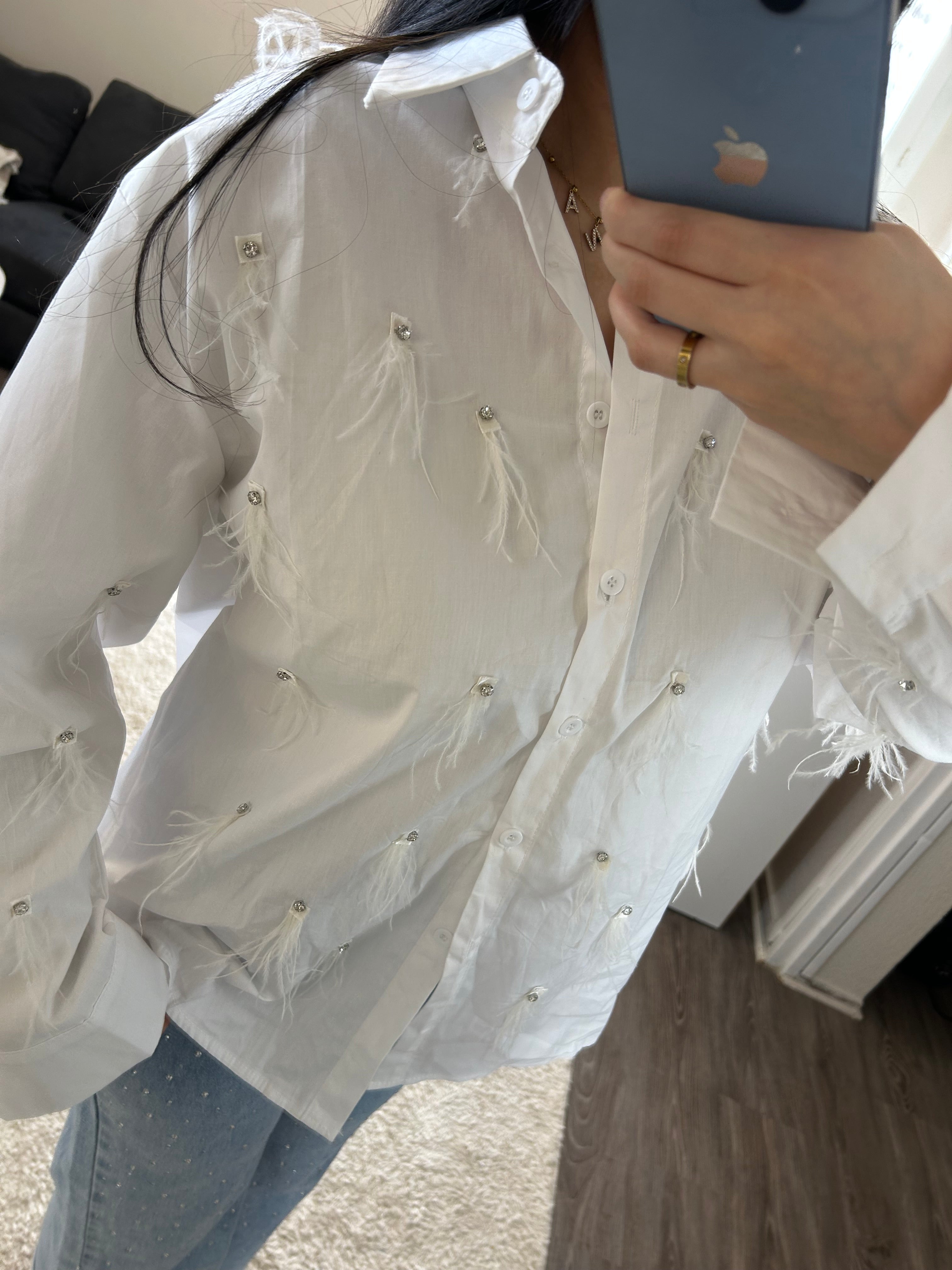 Chemise à strass - blanc