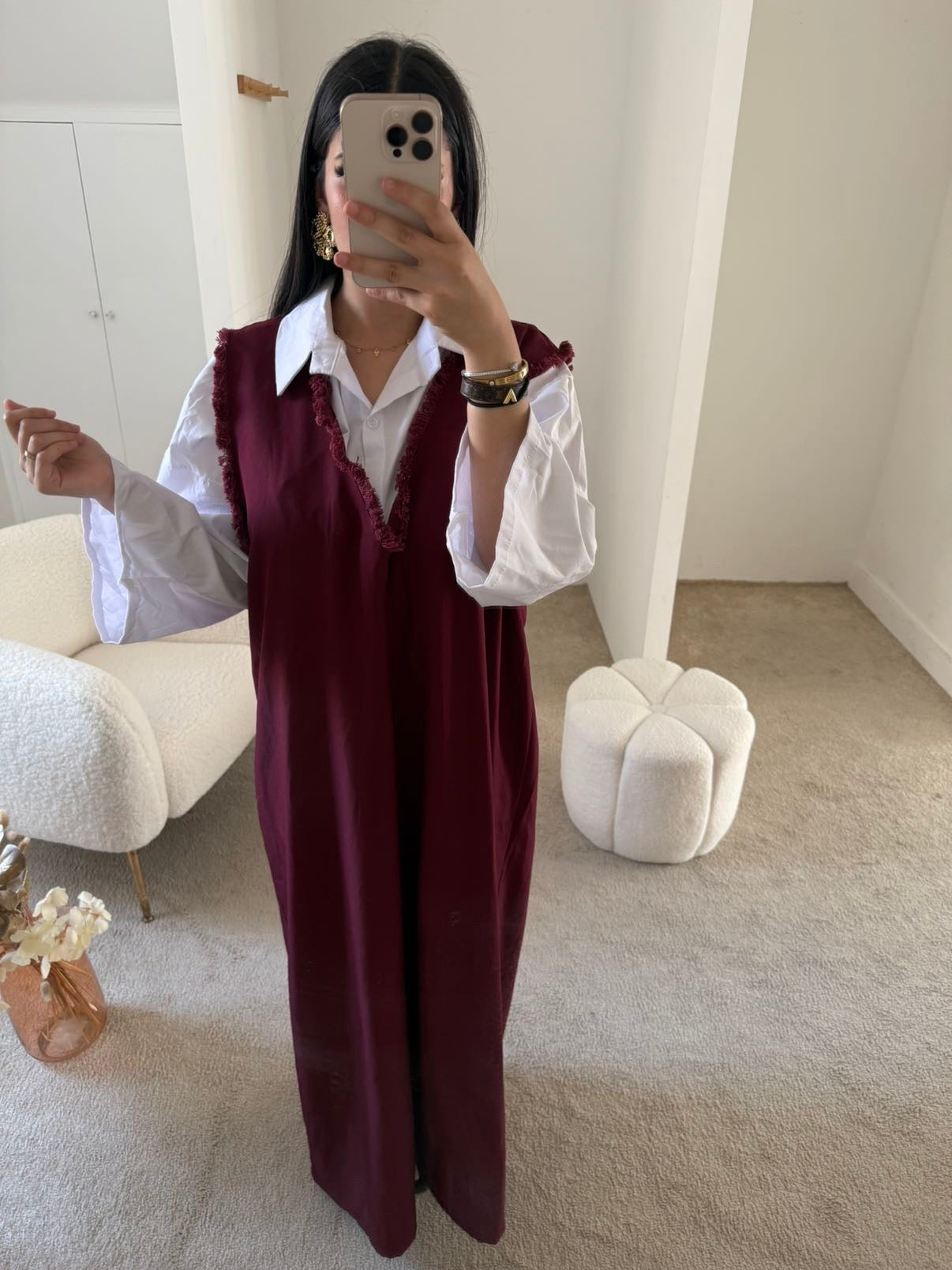 Robe chemise - bordeaux