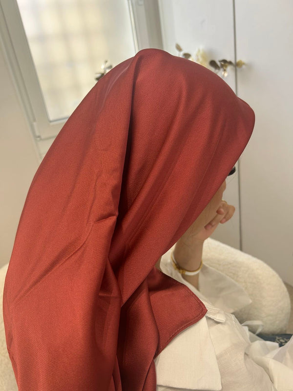 carré de soie uni moyen - rouge
