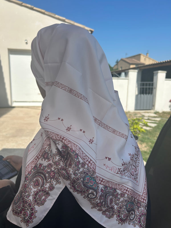 carré de soie moyen « vintage » - rosé
