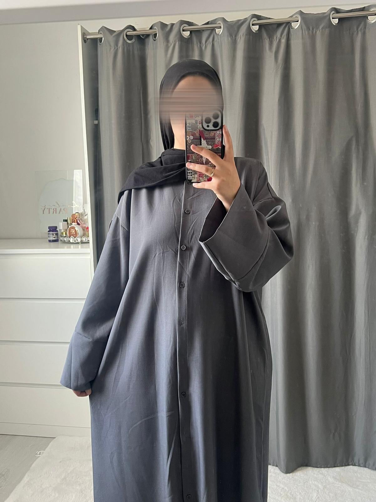 Robe chemise - gris anthracite