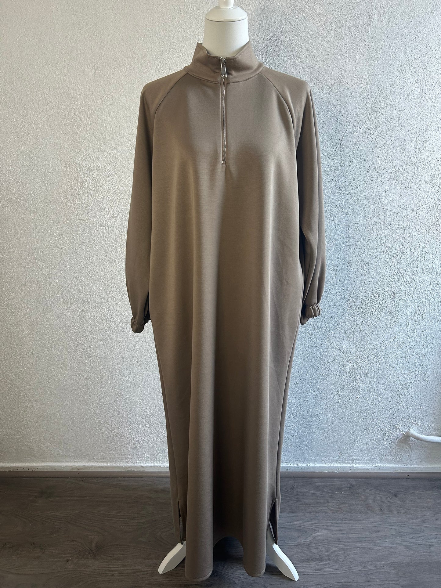 Robe pull ZIP taupe