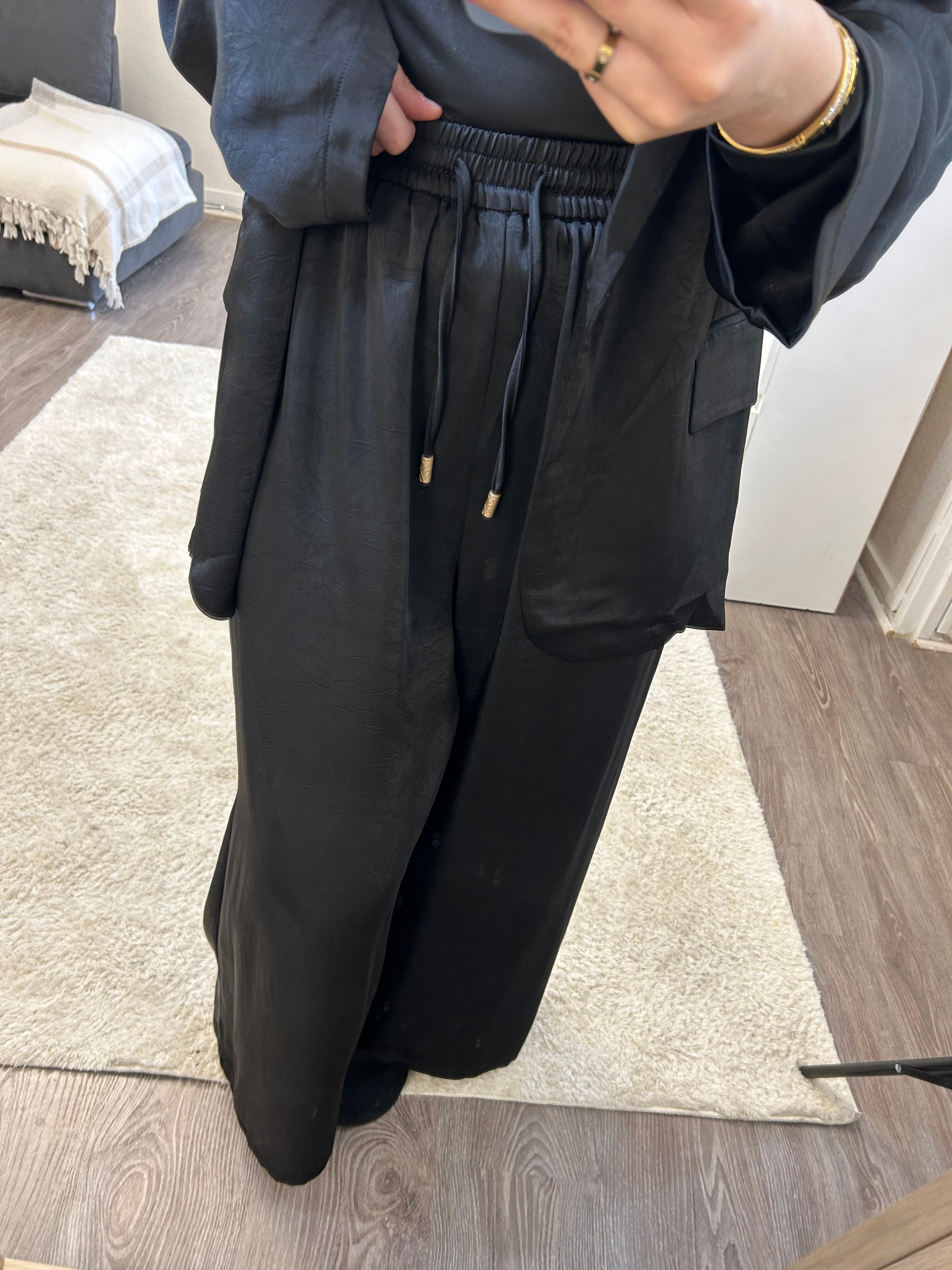Pantalon satiné "classy" - noir